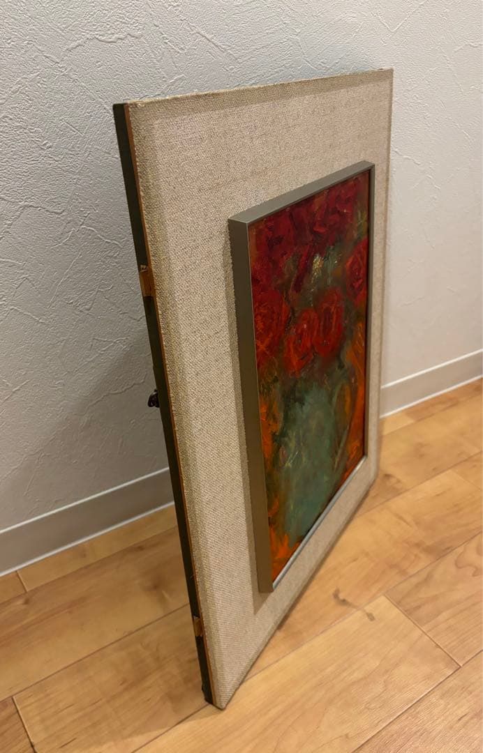 油彩 4号 青山義雄 ばら 淀画廊 国画会 直筆サイン 師マティス 油絵