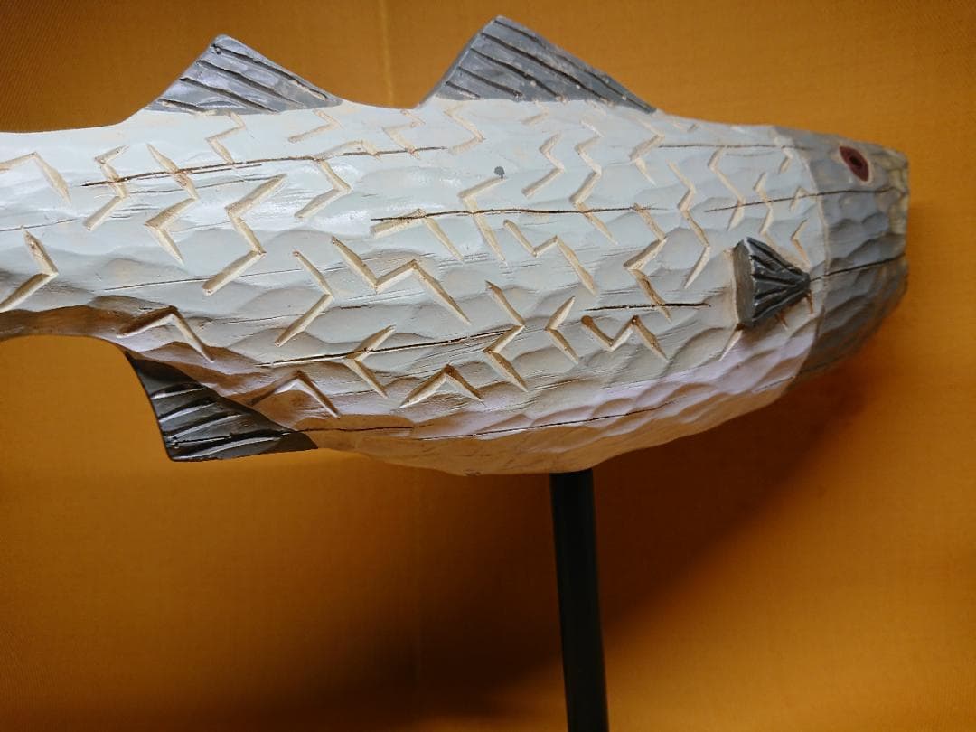 【美品】大型　魚　彫像　オブジェ　置物　インテリア　工芸品　美術品　A3218