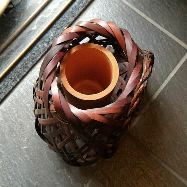 竹籠★アンティーク 壁掛け 古民家 レトロ ナチュラル 湘南スタイル 工芸 粋