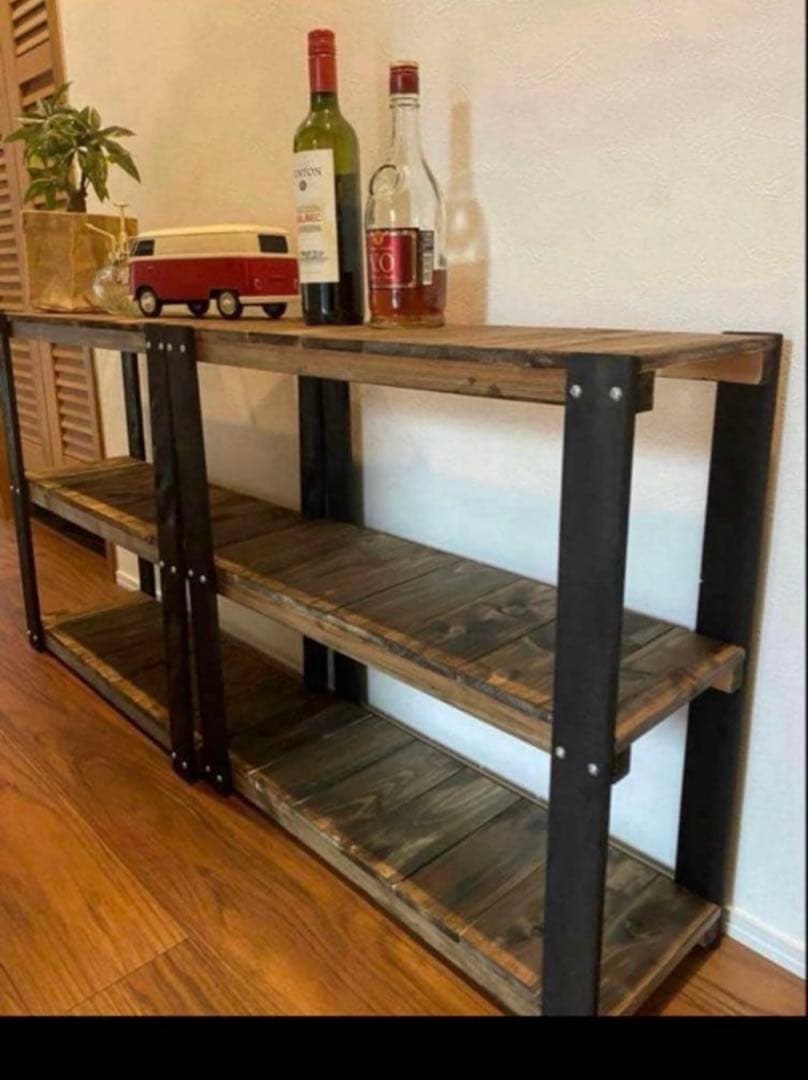 超メルカリ市限定価格　アイアン風3段ラック　ブルックリン　インダストリアル