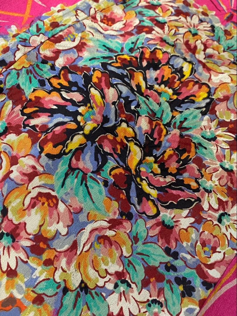 アンティーク　子ども着物　四つ身　紋錦紗　花薬玉模様　大正浪漫