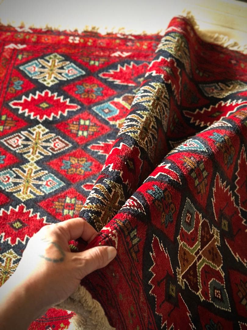 トライバルラグヴィンテージラグアンティークトルクメンプリミティブアート