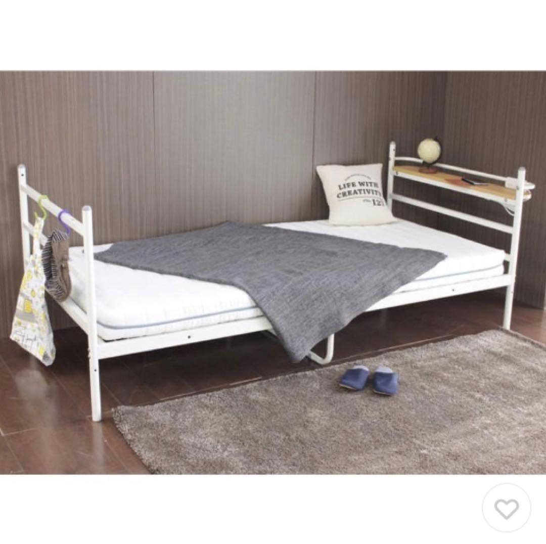 組み立て工具付　シングル　システムベッド　デスク付き ベッドフレーム