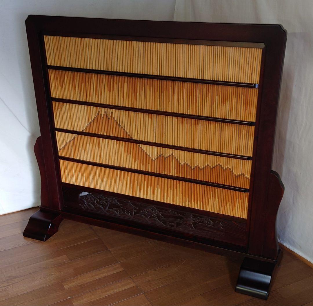 衝立別注　衝立伝統衝立１枚式5尺別注　天然ヨシ入り　ランマ入り和風衝立　１台限定