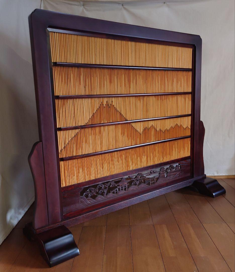 衝立別注　衝立伝統衝立１枚式5尺別注　天然ヨシ入り　ランマ入り和風衝立　１台限定