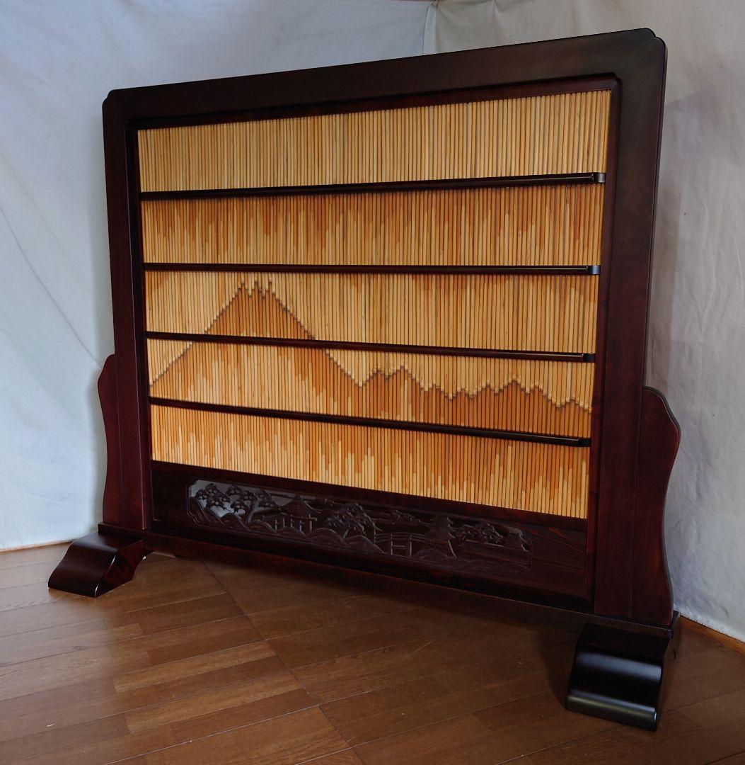 衝立別注　衝立伝統衝立１枚式5尺別注　天然ヨシ入り　ランマ入り和風衝立　１台限定