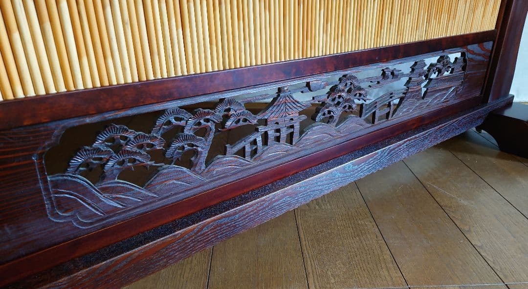 衝立別注　衝立伝統衝立１枚式5尺別注　天然ヨシ入り　ランマ入り和風衝立　１台限定