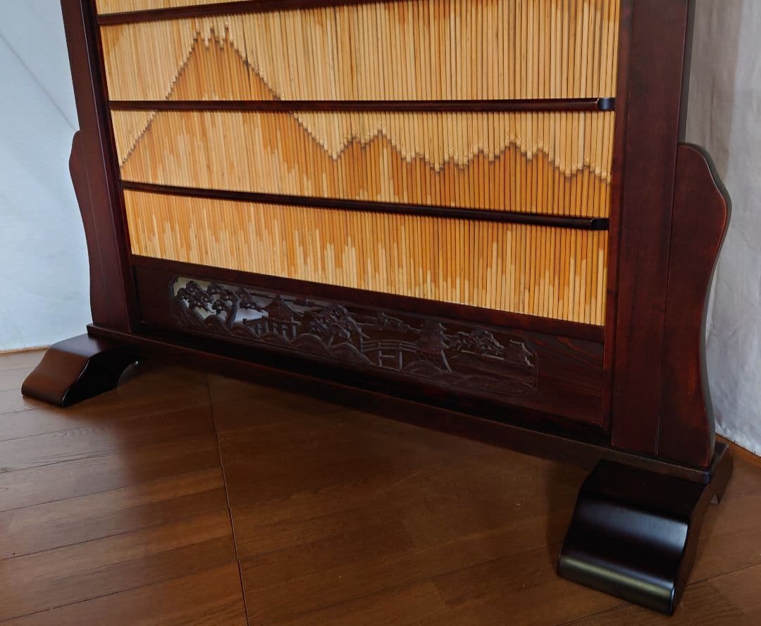 衝立別注　衝立伝統衝立１枚式5尺別注　天然ヨシ入り　ランマ入り和風衝立　１台限定