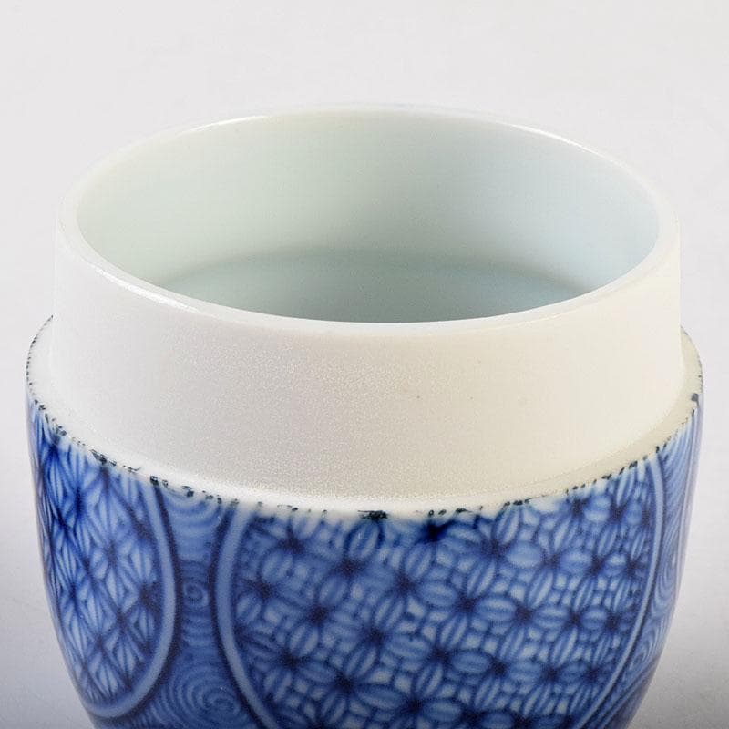 茶道具　陶佳造　染付　渦文　棗　共箱　V　8753