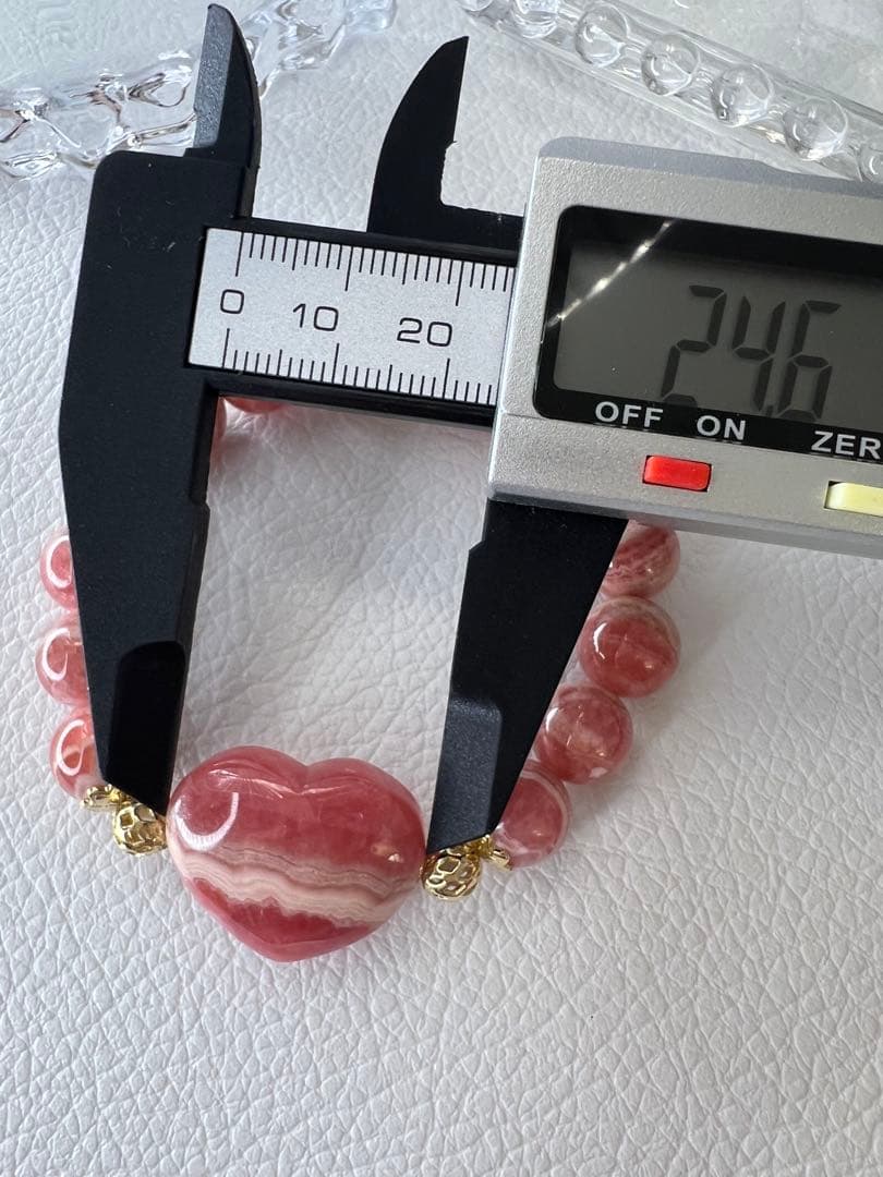 ハート型インカローズ♡インカローズブレスレット　バラ色の人生