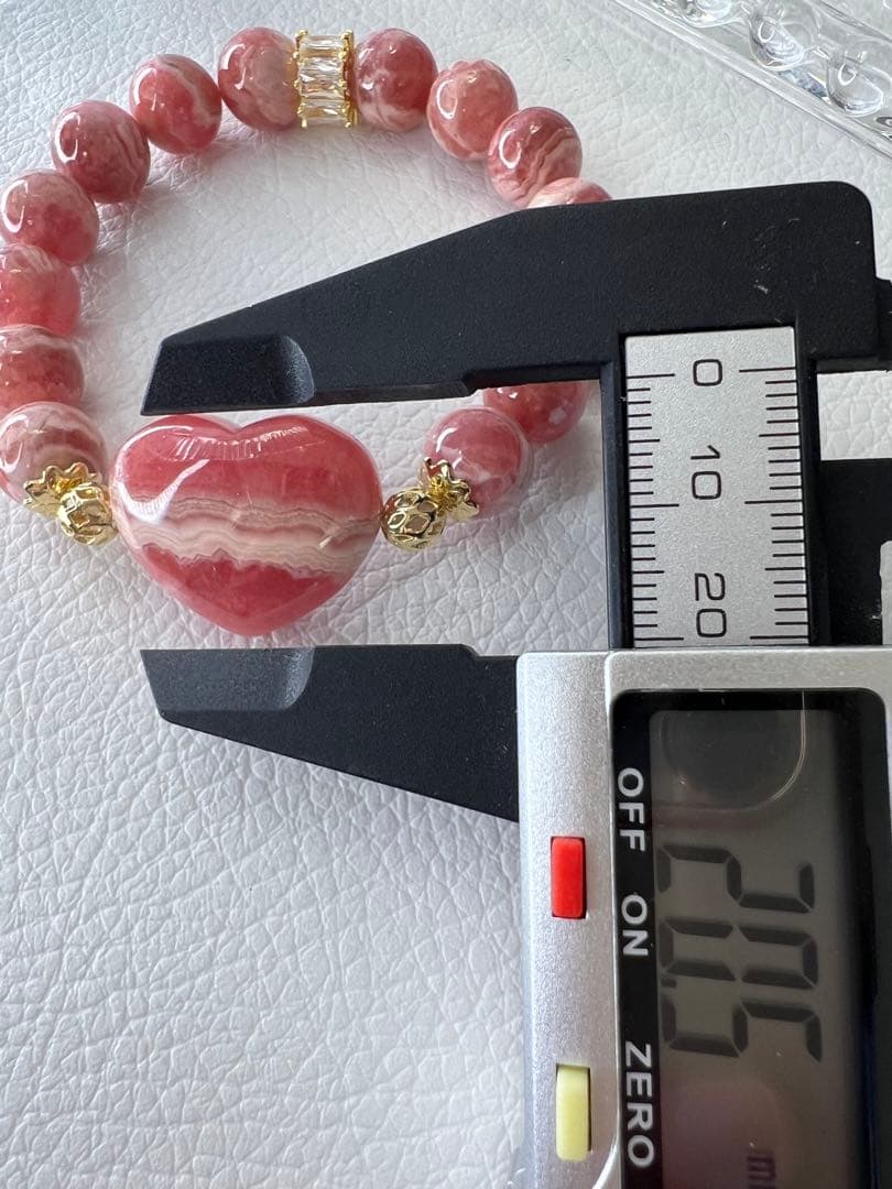 ハート型インカローズ♡インカローズブレスレット　バラ色の人生