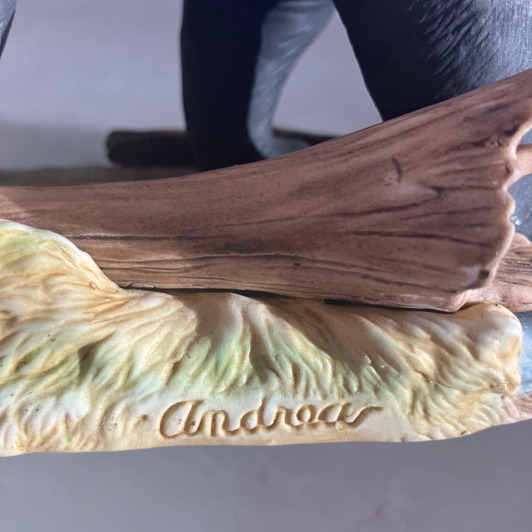 アメリカ90年代名門Andrea社生きているように生命力のある瞳のクマの陶器