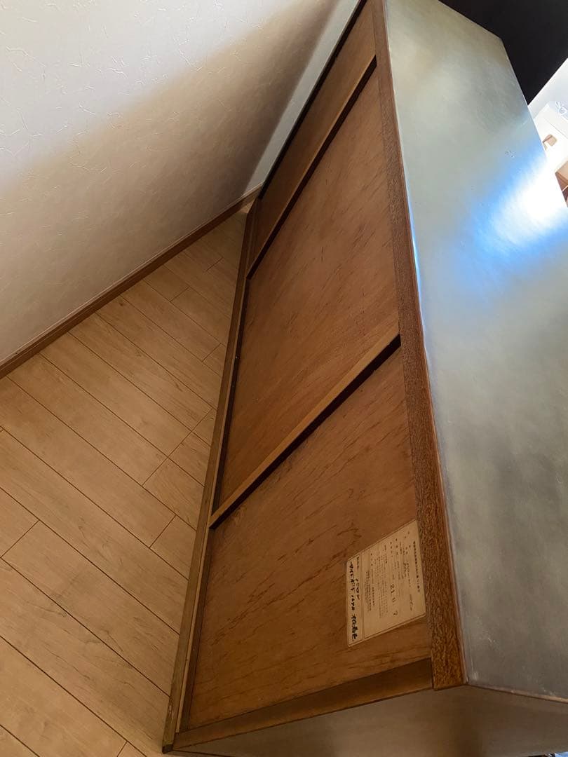 ブラウン木製キャビネット ガラス扉付き＊たのメル便