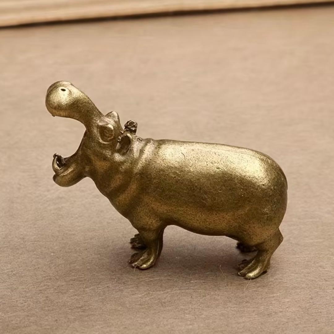 即日発送＊オブジェ カバ 真鍮 ヴィンテージ ゴールド アンティーク 金