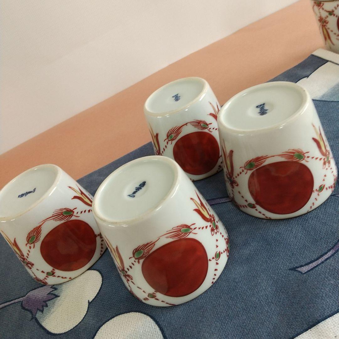 源右衛門⭐️赤絵瓔珞手 そば猪口 4個組