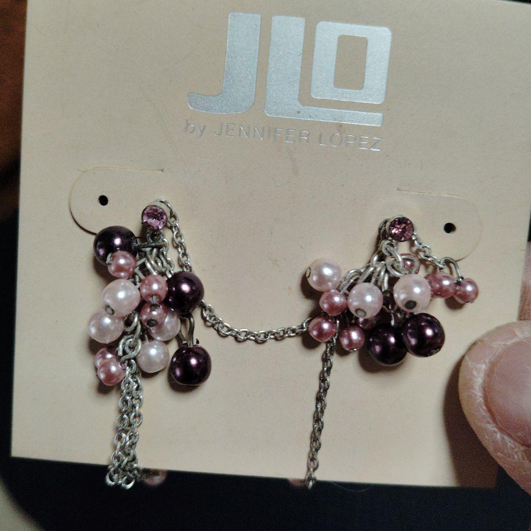JLO ビーズチェーン付きピアス