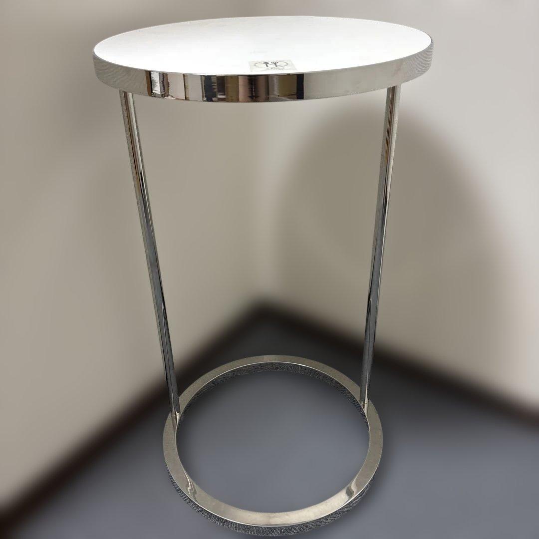 ホワイト　円形　サイドテーブル　ベッド サイドテーブル　おしゃれ