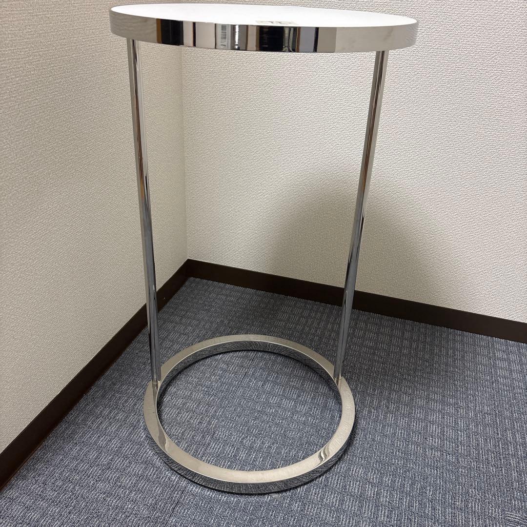 ホワイト　円形　サイドテーブル　ベッド サイドテーブル　おしゃれ