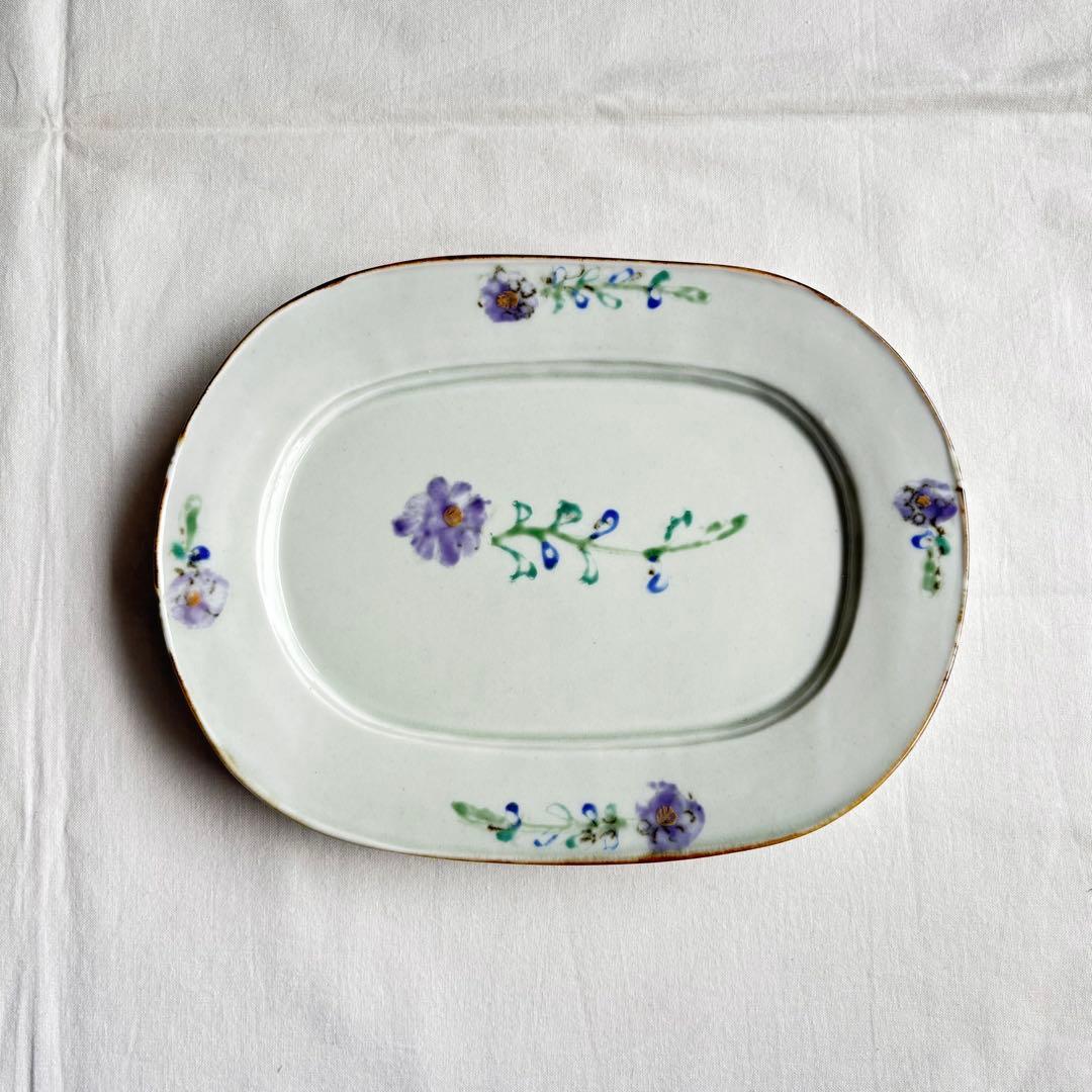 伊藤聡信 色絵 オーバル 皿 楕円 食器 小花柄 - メルカリ