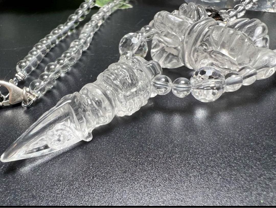 水晶バジュラ&プルパネックレス　結界張って 魔除け 密教から最高の武器