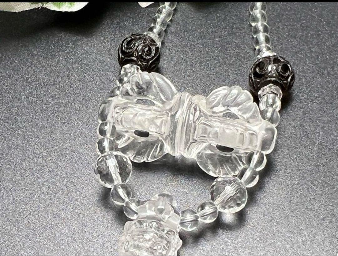 水晶バジュラ&プルパネックレス　結界張って 魔除け 密教から最高の武器