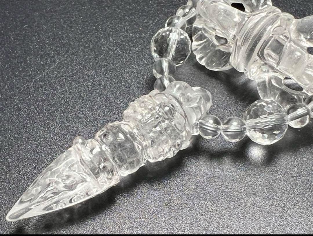 水晶バジュラ&プルパネックレス　結界張って 魔除け 密教から最高の武器