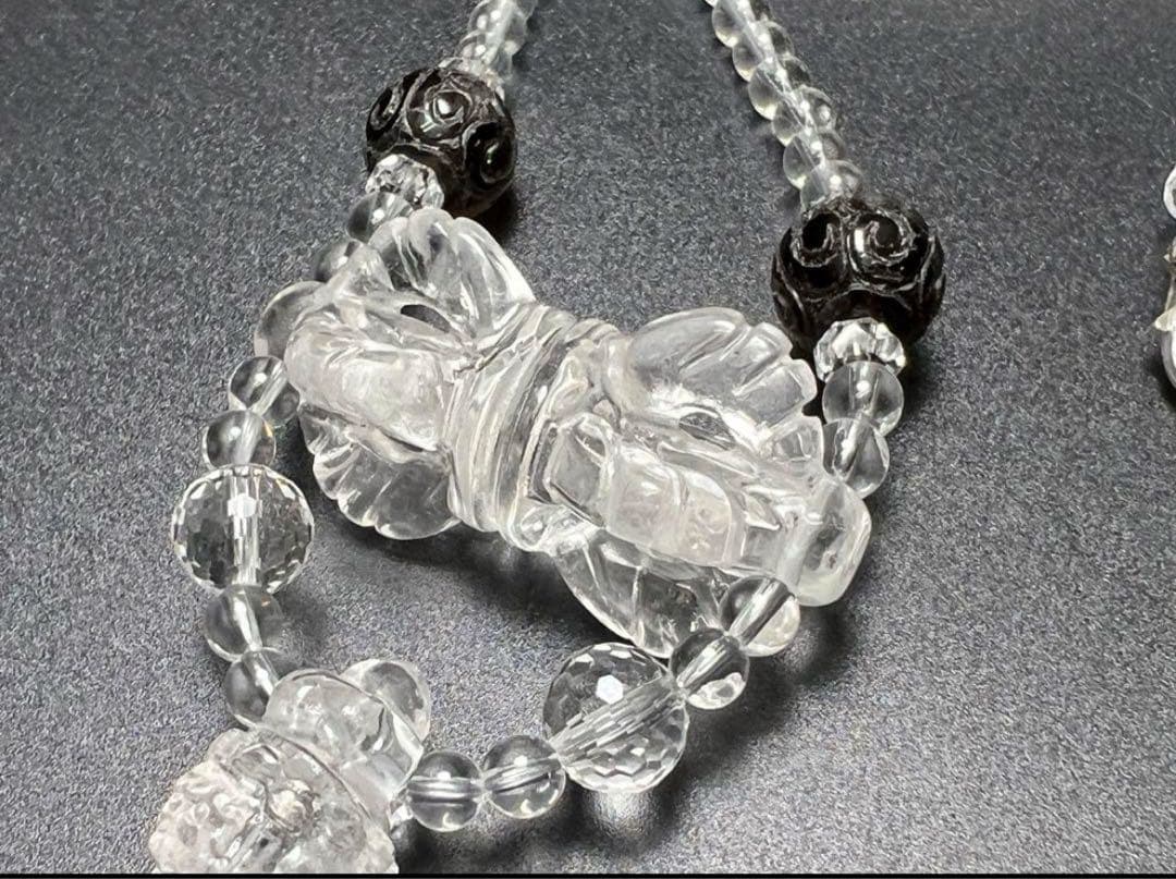 水晶バジュラ&プルパネックレス　結界張って 魔除け 密教から最高の武器