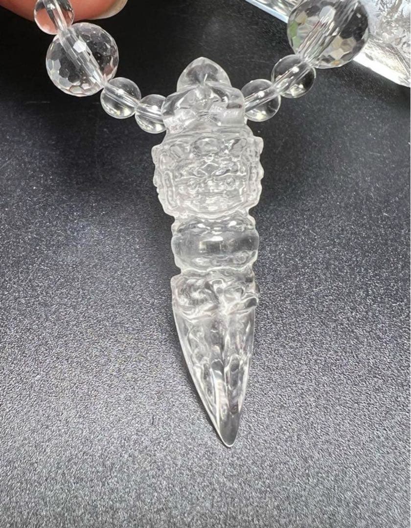 水晶バジュラ&プルパネックレス　結界張って 魔除け 密教から最高の武器