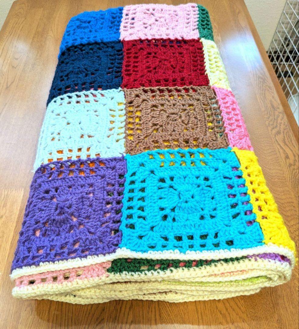 手編み マルチカバー ベッドカバー レトロポップ アジアン雑貨 ソファ