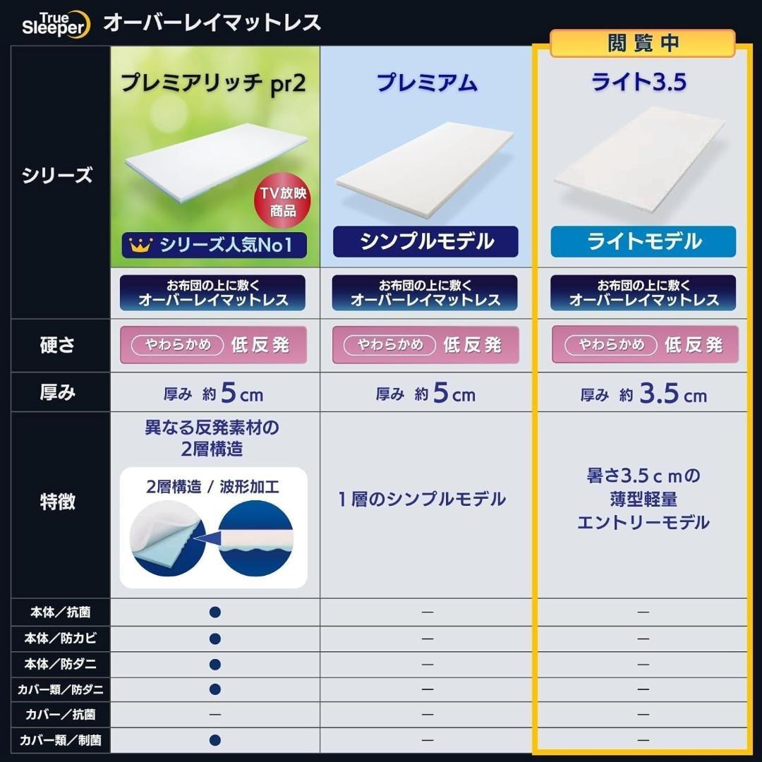 トゥルースリーパー ライト3.5 シングル　アイボリー　軽量タイプ
