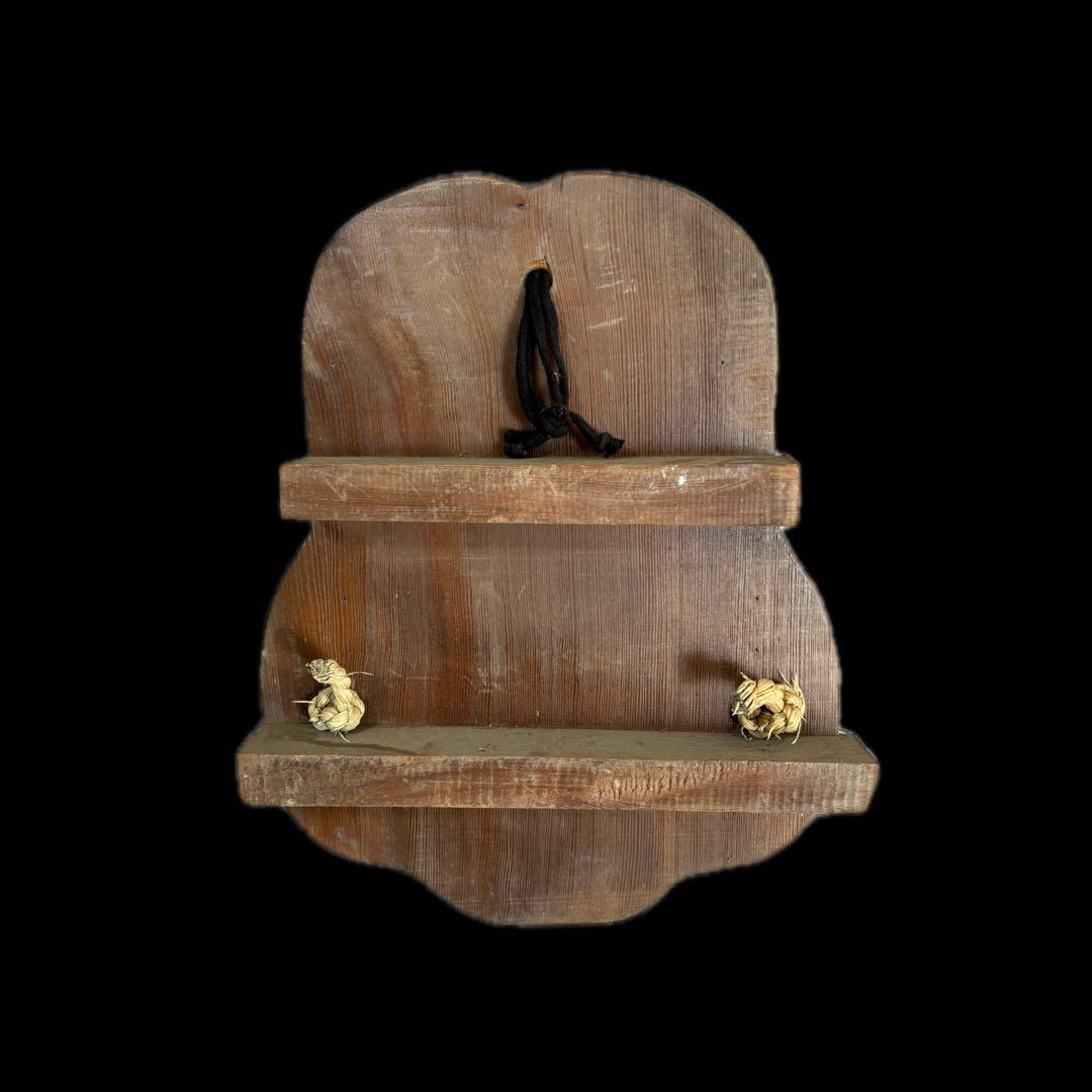 下駄屋 時代看板 おかめ 木彫り 51cm 縁起物 壁掛け