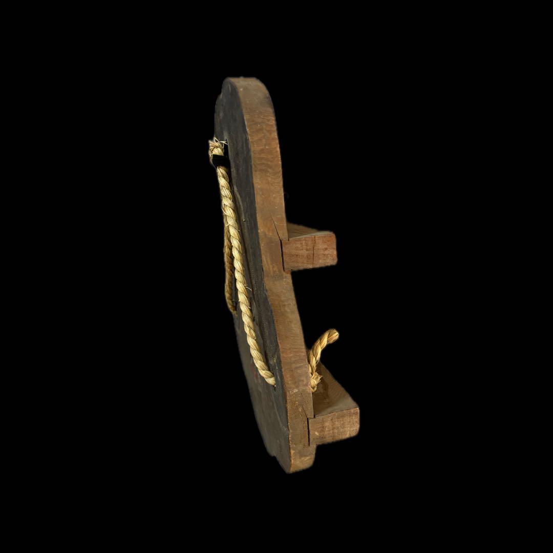 下駄屋 時代看板 おかめ 木彫り 51cm 縁起物 壁掛け