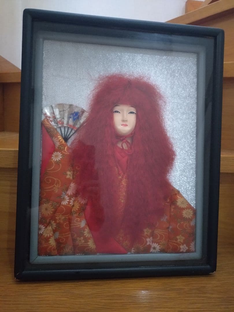 猩々　日本人形風額飾り　ハンドメイド（手作りです。）