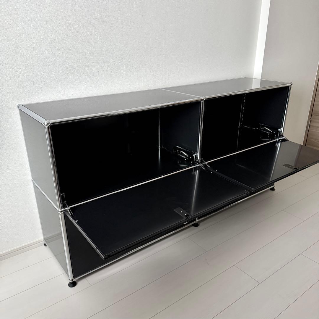 USMハラー キャビネット 正規品 鍵付き ブラック サイドボード リビング収納