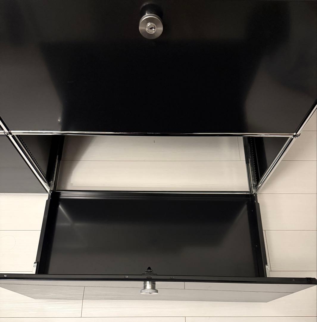 USMハラー キャビネット 正規品 鍵付き ブラック サイドボード リビング収納