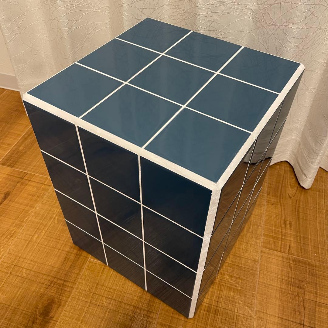 【❤️一点もの】韓国インテリアタイルスツール テーブル ブルー サイドテーブル