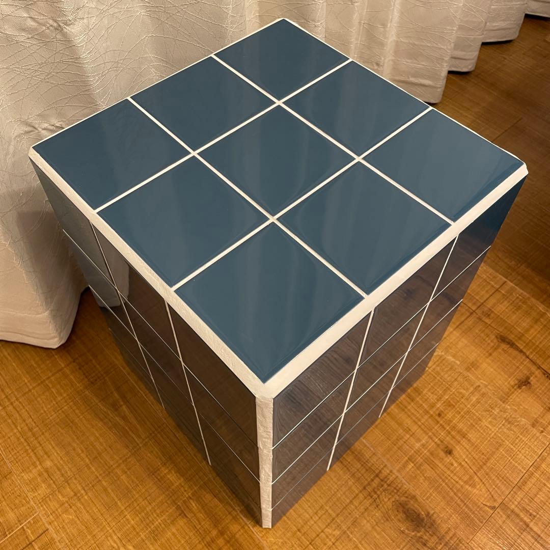 【❤️一点もの】韓国インテリアタイルスツール テーブル ブルー サイドテーブル