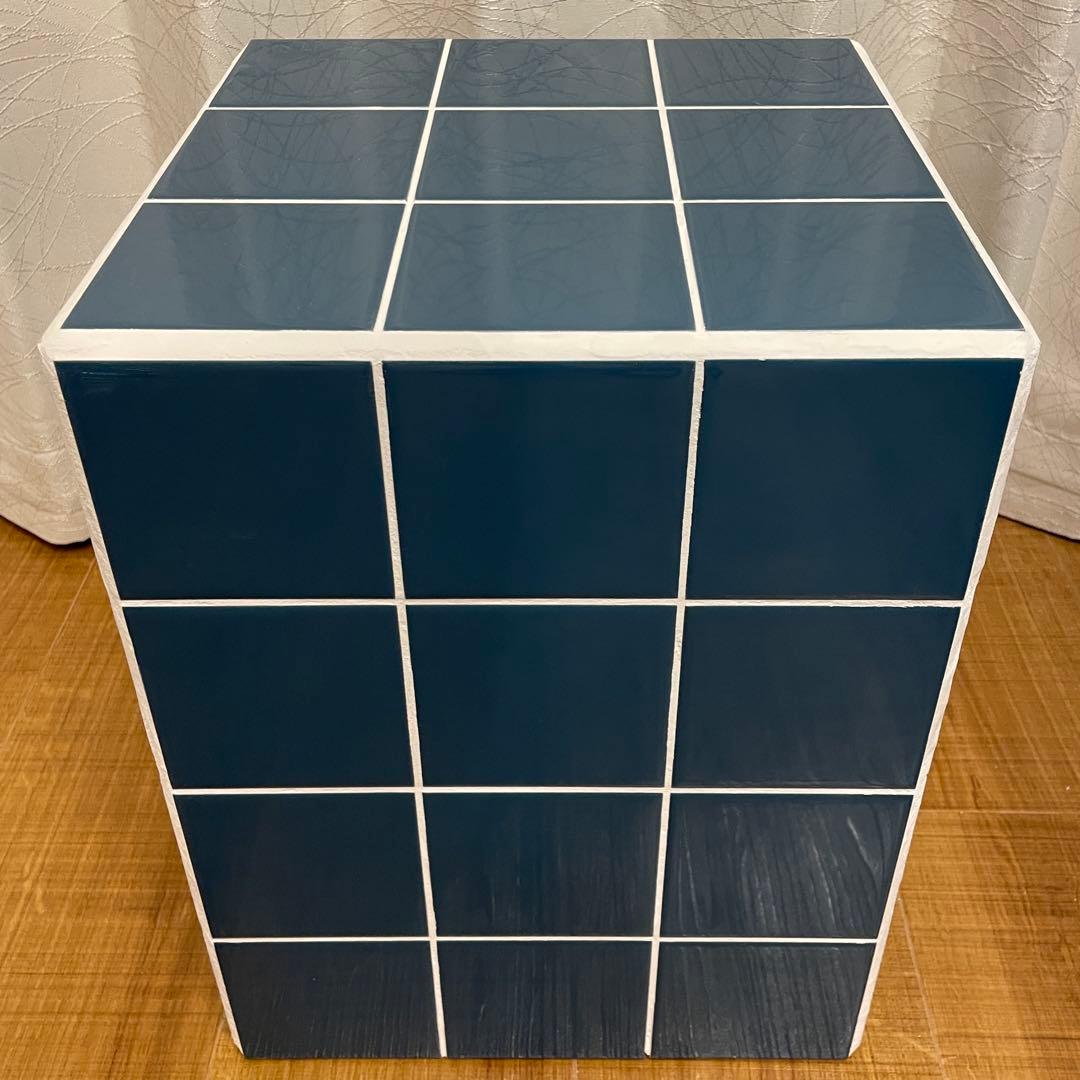 【❤️一点もの】韓国インテリアタイルスツール テーブル ブルー サイドテーブル