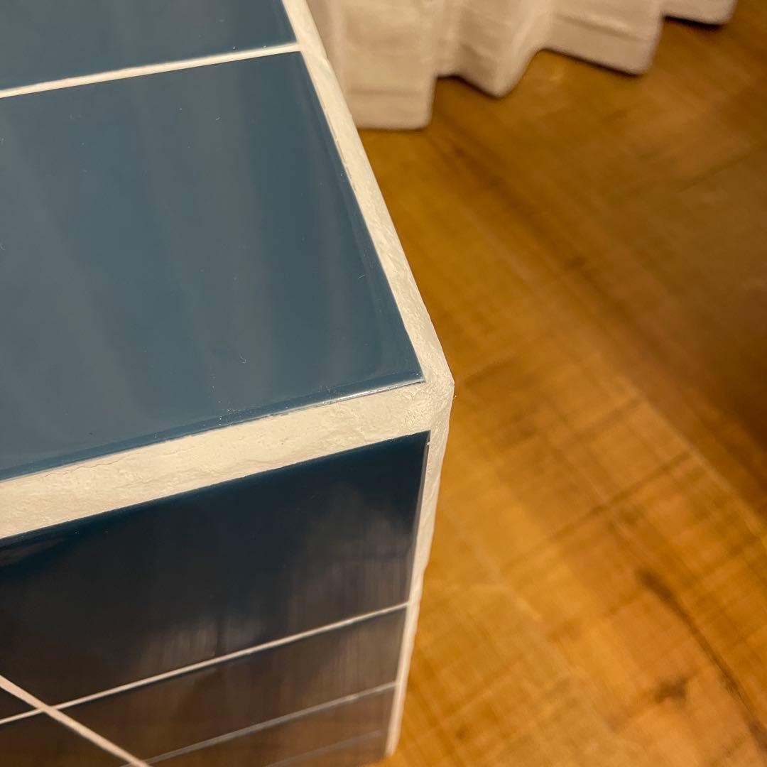 【❤️一点もの】韓国インテリアタイルスツール テーブル ブルー サイドテーブル