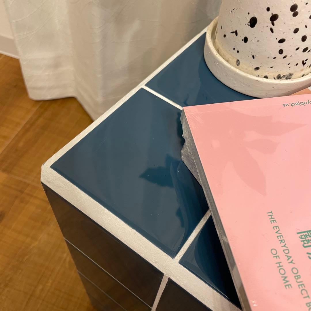 【❤️一点もの】韓国インテリアタイルスツール テーブル ブルー サイドテーブル