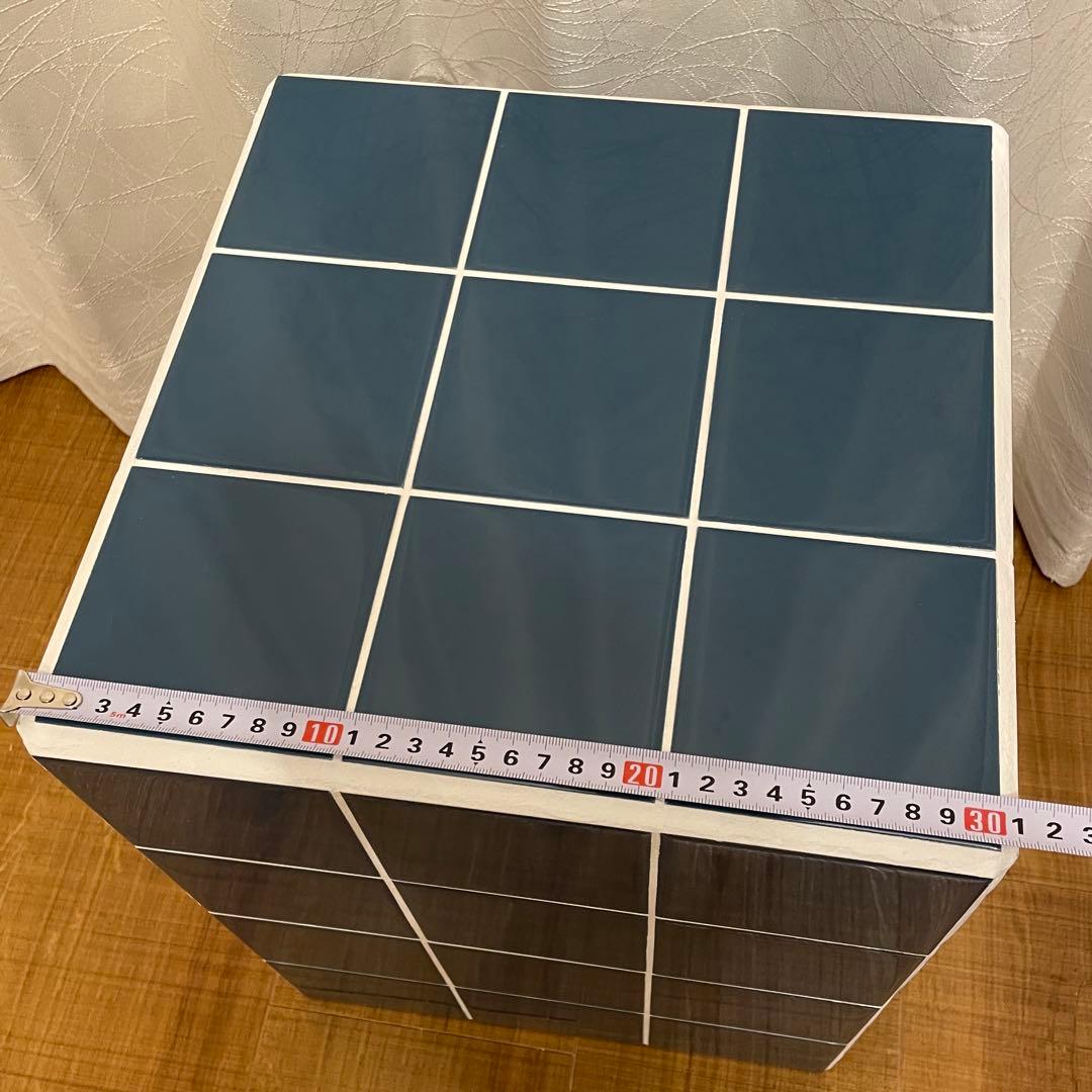 【❤️一点もの】韓国インテリアタイルスツール テーブル ブルー サイドテーブル