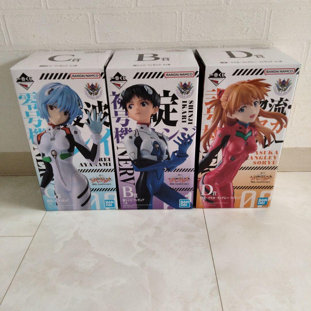 エヴァンゲリオン1番くじ　フィギュア4点セットA賞B賞C賞D賞クリアファイル付き