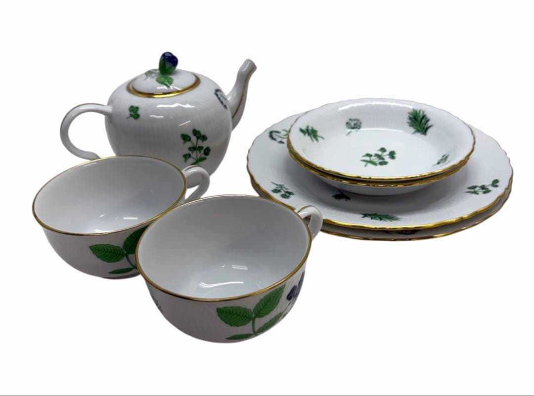 Herend ヘレンド　ハーブガーデン　カップ　プレート　ポット　食器