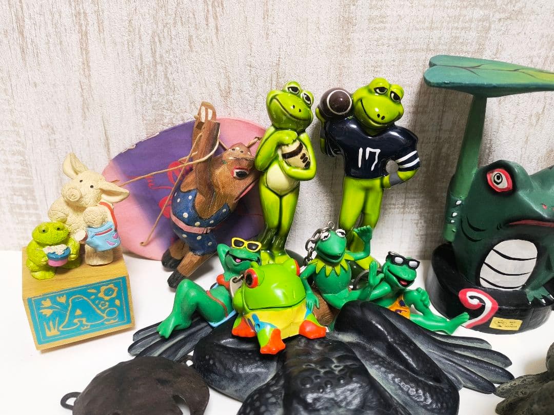 カエル 蛙 グッズ まとめ売り 陶器 鉱石 木製 楽器 幸運 置物 縁起物