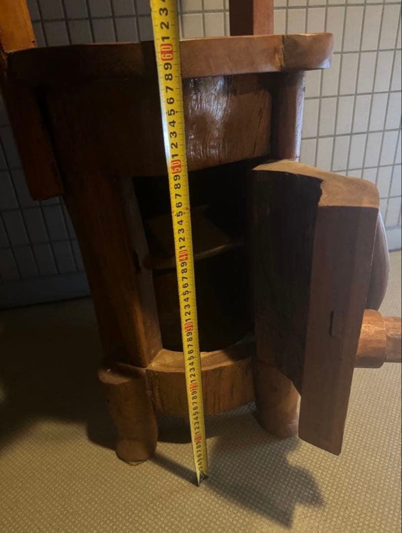 木製ランプスタンド付きテーブル