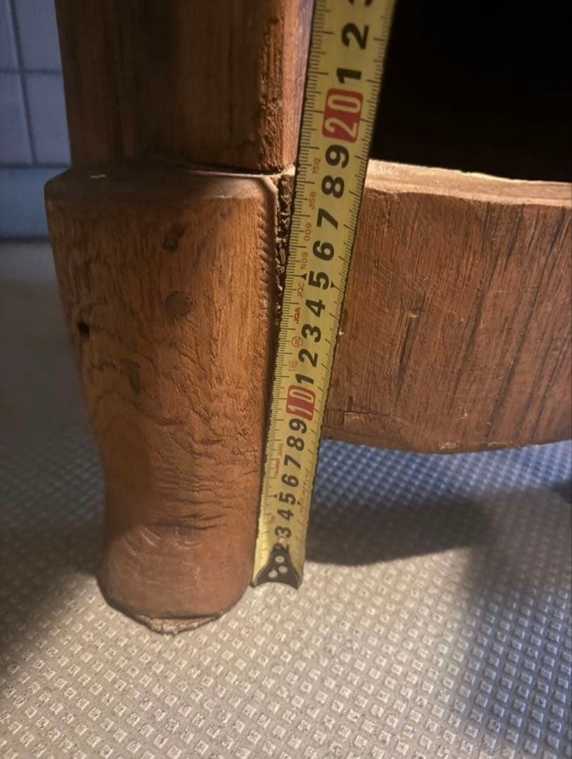 木製ランプスタンド付きテーブル