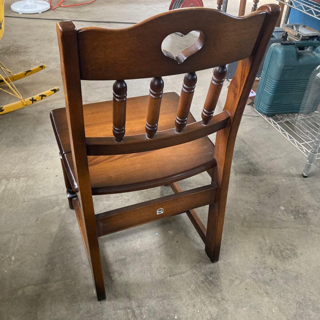A ナガノインテリア 天然木 椅子 ハートマーク カントリー調
