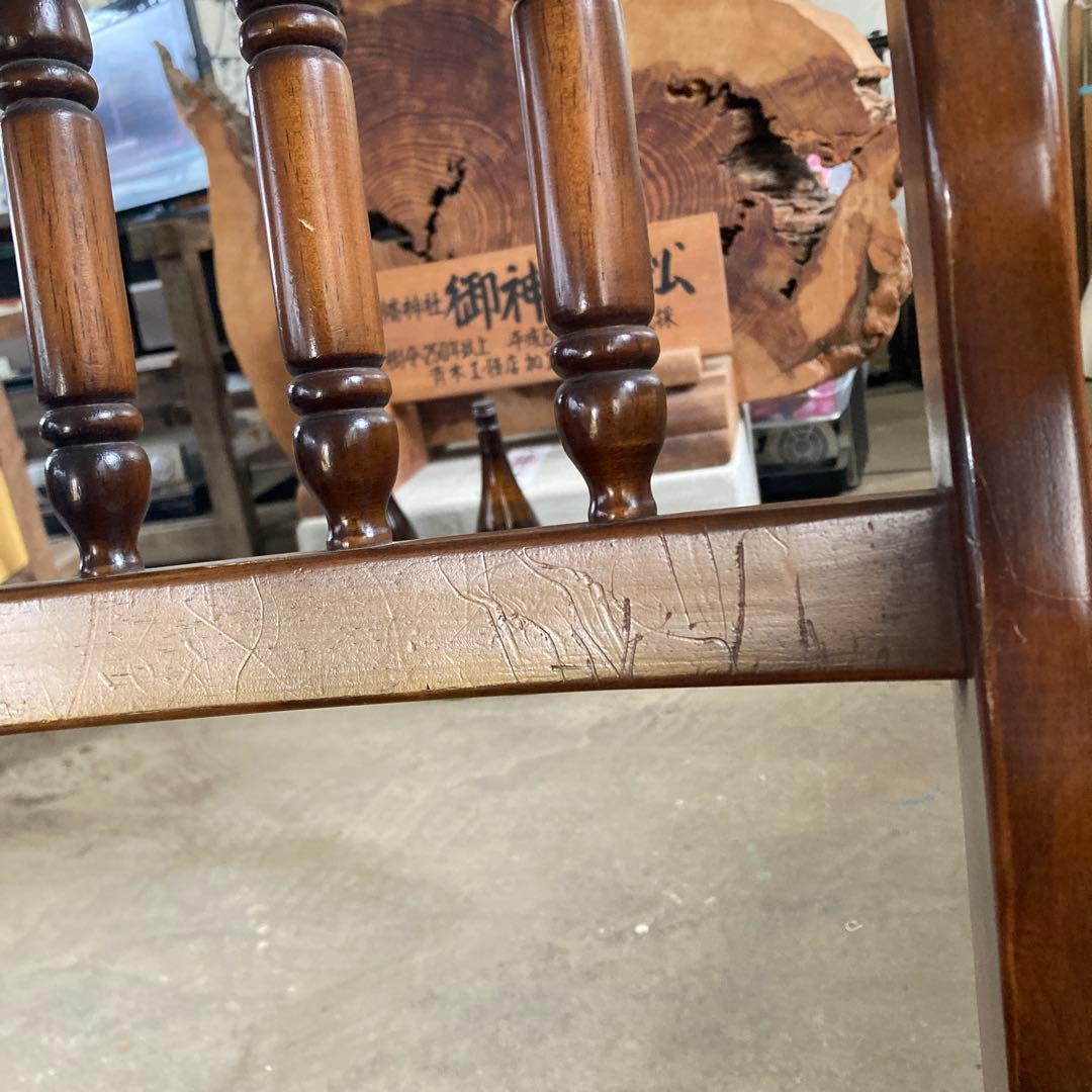 A ナガノインテリア 天然木 椅子 ハートマーク カントリー調