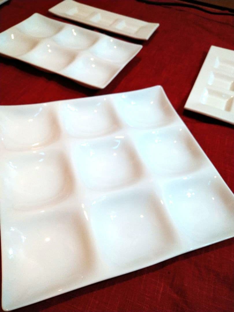 ♥九谷焼 司峰作３盛皿♦グッドデザイン・プレート賞受賞６・９盛皿７皿