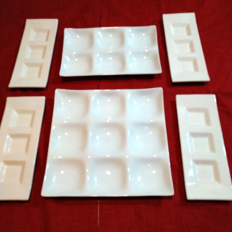 ♥九谷焼 司峰作３盛皿♦グッドデザイン・プレート賞受賞６・９盛皿７皿